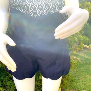 Navy blue rayon Bubble shorts